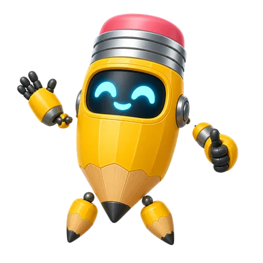 Scrib, the pencil robot game host